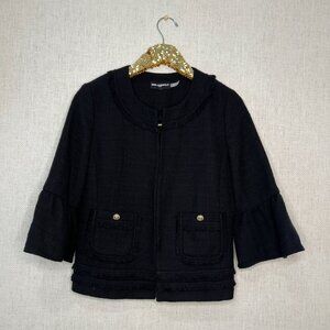 KARL LAGERFELD BLACK JACKET/ SIZE: 4